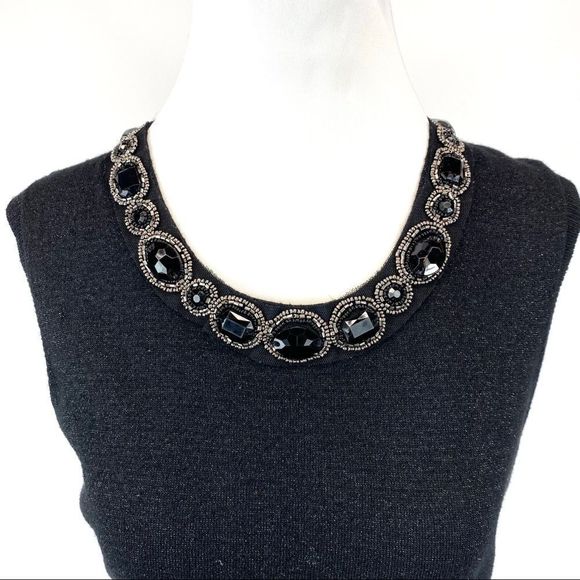 Jones New York Sweaters - Jones NY black jeweled neck sleeveless sweater - M